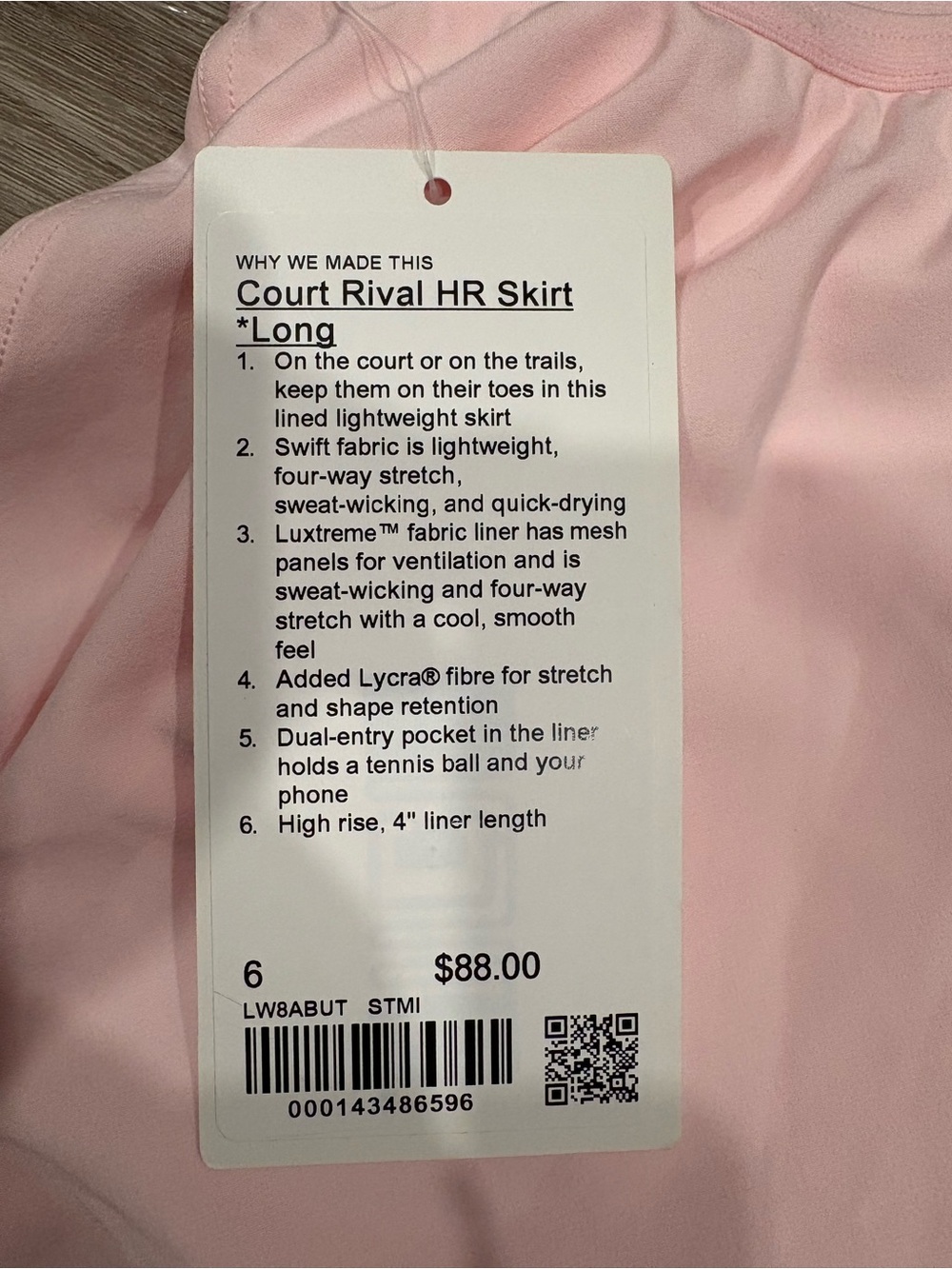 Lululemon Court Rival High-Rise Skirt *Long
Strawberry Milkshake - Picture 6 of 9